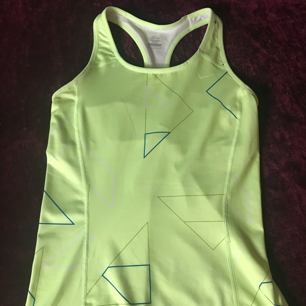 Nike Dri Fit Neon Green Racer Back Tank Top Sz Lg